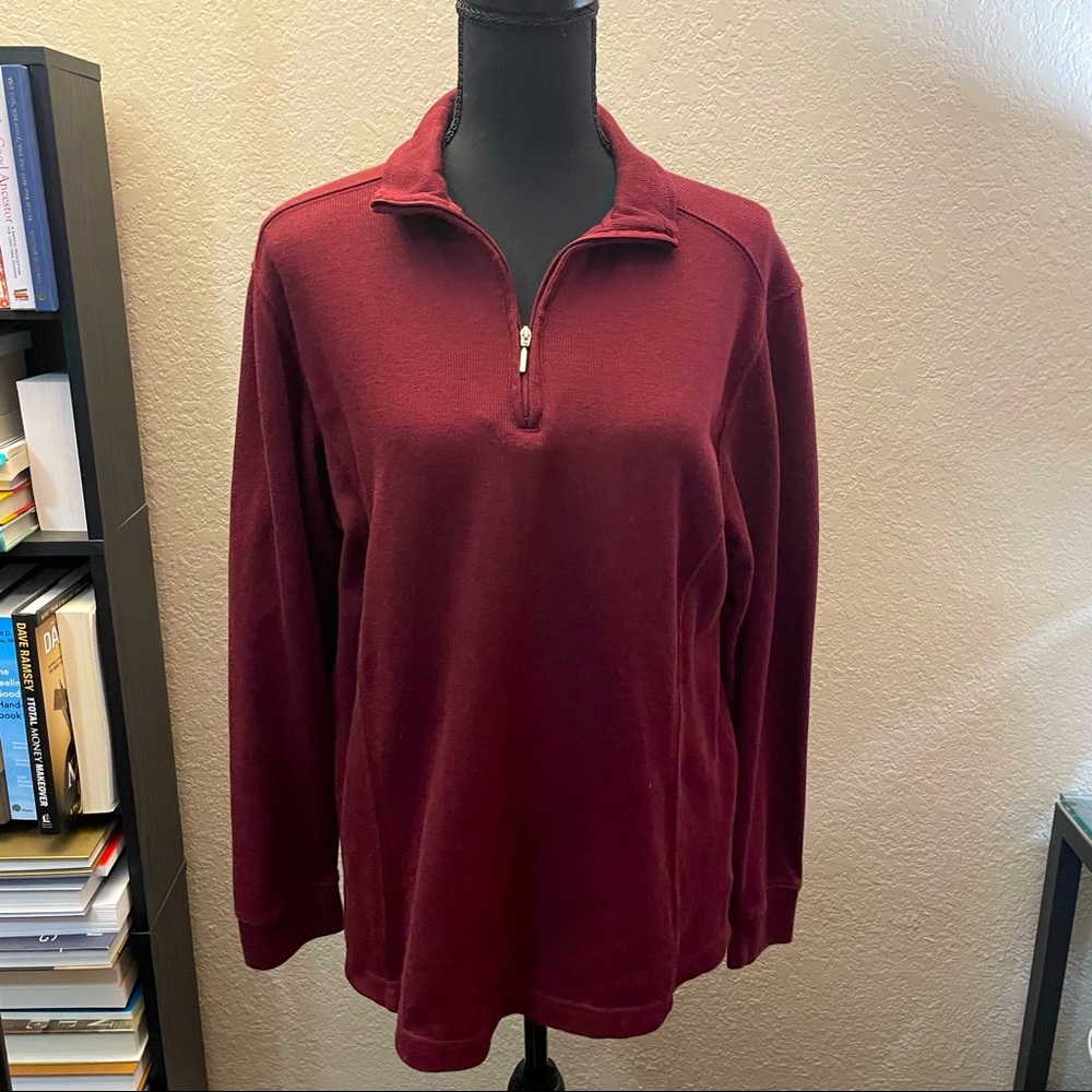 Vantage Men's/Unisex Long Sleeve 1/4 Zip Pullover (Maroon, Large)